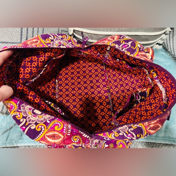 Vera Bradley Purple and Pink Floral Travel Bag - Picture 7 of 8